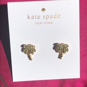 Kate Spade Palm Tree Stud Earrings with Dust Bag